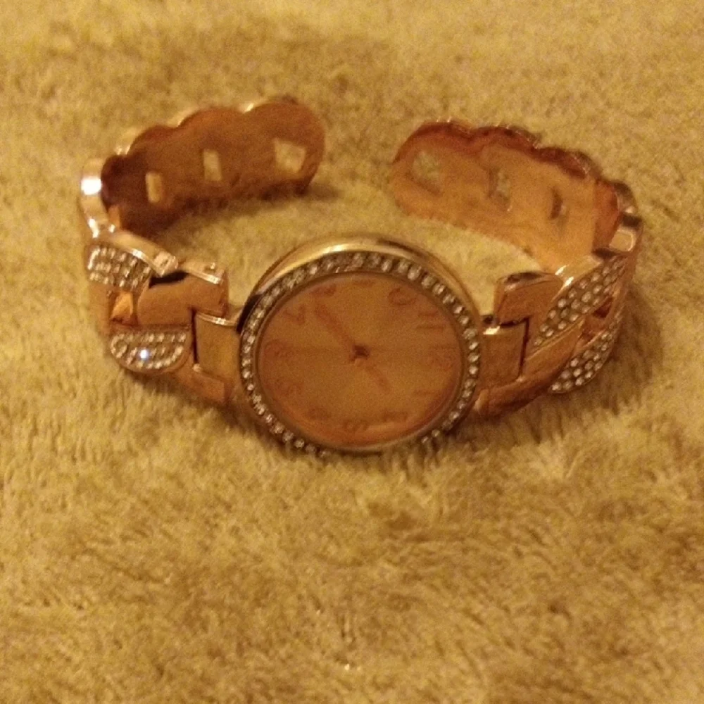 Rose Gold Women's Watch with Crystal Accents